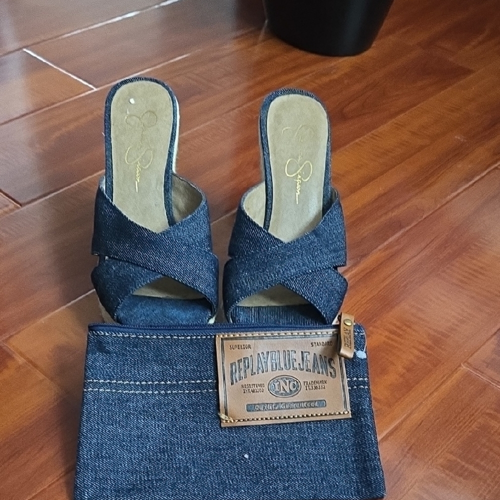 Jessica Simpson Denim Wedges